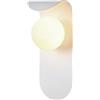 Partenopea® Applique da parete moderno lampada muro decorativa metallo bianco con sfera palla luminosa attacco per Lampade LED G9 (Con lampadina a luce naturale 4000K)