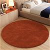TAPISO Essence - Tappeto a Pelo Lungo, Rotondo, Arancione, Terracotta, Shaggy, in Tinta Unita, soffice, per Camera da Letto, Soggiorno, cameretta dei Bambini, Certificato Öko-Tex 160 x 160 cm