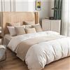 QRGMKL Nuovo copriletto di Lusso Runner Nord Europa Sciarpa Letto Morbido Colore Solido Camera da Letto Hotel Bedding Protector - Disponibile su Entrambi i Lati-Beige||2 Pillowcases(30X50cm)
