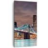 ARTTOR Quadro su Tela Verticale Città Ponte Grattacieli Stampe da Parete 55x100cm Quadri Moderni Soggiorno Camera da Letto Cucina 1 pezzo Grandi Decorazione Murale Wall Art Canvas Immagini PA55x100-0218