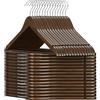 ABHENG 30 pezzi Grucce in legno, Cerniera girevole a 360°, Cappelliere per abiti con tagli antiscivolo, Cappelliere per giacche, camicie, abiti, 44.5 x 21.5 x 0.85 cm, Noce Scuro AWY0530H