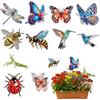 Fokenzary Set per pittura con diamanti 5D, 10 pezzi, animali, uccelli, farfalle, giardino, perline, kit artistico, fai da te, per principianti