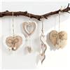 PHMING 4 Pezzi Pendenti Cuori Legno, Forma di Cuore Decorazioni da Appendere, Legno Ciondolo Decorativo Cuore, per Decorare Finestre, Stanze, Matrimoni