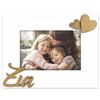 Instant Project Cornice Zia Foto Personalizzata 10x15 Portafoto Personalizzabile Fotografia Orizzontale in Legno Bianco con Cuori in Rilievo e Scritta Zia Portaritratti da Tavolo, Idea Regalo per Zie