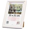 3-B MORI Cornice portafoto - Bianco - 15 x 20 cm - Cornice in legno - Cornice per foto - Cornice verticale con vetro acrilico
