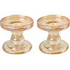Aoneky 2 Pz Portacandele in Vetro Ambrato, Candelabro per Φ 7,6 cm Candele Lunghe Coniche Colonna Tealight - Decorazione per la Tavola Matrimonio Feste Natale Anniversari