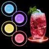 AOUZOVLI 4 Pezzi Sottobicchieri LED Rotondi Luminosi in Acrilico, Colorati e Illuminati - Per Bottiglie di Vino, Bicchieri, Feste, Bar, Banchetti