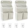 Foonary Organizzatore a parete in tessuto con 4 ganci, 2 unità, cestino in lino con tasche, organizer resistenti all'acqua, pieghevoli, per bagno, camera da letto, ufficio, roulotte Airstream