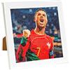 QDUODUO Diamond Painting con cornice per bambini a partire dai 6 anni di età e adulti principianti, CR7 calcio 5D, 20 x 20 cm, piccolo kit fai da te per decorazione della casa e regalo