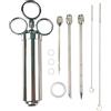 Stgbcst 304 siringa per spezie in acciaio inox, set di siringhe per arrosti, siringa per arrosti, siringa per arrosti, siringa per marinatura con 3 aghi, siringa per spezie da 60 ml (set 1)