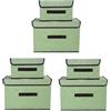 NCRGB Scatole Portaoggetti in Tessuto,Scatole Portaoggetti Scatole per Armadio con Coperchio Set,Pieghevole,Contenitore per Armadio,Vestiti,Armadi (6pack:26cm/3pack+36cm/3pack, Verde)