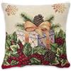 Vionara Home Cuscino Decorativo Natalizio in tessuto Gobelin Piazzato, Cuscino con motivo Natale, Imbottitura siliconata inclusa, 42 x 42 cm, 100% Made in Italy (Regalo, Cuscino 42 x 42 cm)