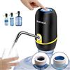 MIRTIKA Dispenser di Acqua per caraffe, dosatore di Acqua per caraffe, rubinetti per Bottiglie di Acqua Minerale, distributori di Acqua per bidoni, Pompa elettrica per estrarre l'acqua (Nero con Adattatore)
