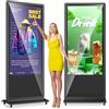 MWE 65 Pollici 4K Touchscreen Monitor Pubblicitario con 4 Ruote, LCD Interattive Digitale Display, Android System, Adatto per Negozio al Dettaglio, Ristorante, Centro Commerciale, Nero