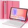 IVEOPPE Cover Tastiera per Samsung Galaxy Tab S10 Lite/S9 FE/S10 FE 10.9/S9 11, Tastiera Italiano QWERTY Bluetooth Senza Fili Staccabile, Custodia con Portapenna, Rosso rosa