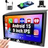 Hikity 2+64G Android 15 Autoradio per Fiat DUCATO 2010/Citroen Jumper/Peugeot Boxer Radio Carplay Android Auto Wireless 9 IPS TouchScreen Radio Bluetooth Navi WiFi FM RDS Mirror Link DSP