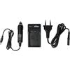 vhbw caricabatterie compatibile con Olympus Pen E-PL5, E-PL6, E-PL7, E-PL9, E-PM2 camera - Stazione di carica + cavo auto, indicatore di carica