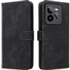XINNI Cover per Realme GT7 PRO Custodia, RFID Protection Flip Magnetica Pelle PU/TPU Portafoglio, Nero