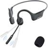 MONODEAL Cuffie a Conduzione Ossea con Microfono, Cuffie Open-Ear Auricolare Bluetooth 5.3 con Microfono Funzione di Silenziamento Cancellazione del rumore Multipunto, Ideale per Guidare Casa e Ufficio