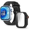CHULN Cinturino per Huawei Watch Fit 4 Pro, Regolabile Silicone Cinturino di Ricambio + Cover Protettiva Telaio Rigida PC per Huawei Watch Fit 4 Pro per Uomo e Donna.(No host)