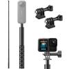 YuLiMirich Bastone per selfie, 120 cm, monopiede con adattatore, manico estensibile, compatibile con DJI Osmo Action 4/5, Pocket 3, Insta360 X5/X4/X3