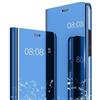Ysnzaq Specchio Design Case per Samsung Galaxy S25+ / S25 Plus,Clear View Standing Cover Makeup Mirror Flip con Supporto Cover Antiurto Custodia per Samsung S25 Plus / S24 Plus. Mirror Blue