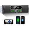 GOHHDL Doppio Bluetooth Autoradio 1DIN con Altoparlanti Integrati, FM/AM Lettore MP3, Ricarica Type-C, USB/AUX-IN, Slot per Schede SD/TF, Equalizzatore, Pulsanti Retroilluminati a Colori e Telecomando
