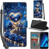 PHINIENLAND Cover per Samsung Galaxy A5 2017 Case PU Pelle Custodia [Kickstand] [Chiusura magnetica] [Slot per Schede], Portafoglio Flip Custodia per Samsung A5 2017,Rose blu