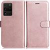 DENDICO Cover per Galaxy S20 Ultra, Premium Portafoglio PU Custodia in PU Pelle, Flip Libro TPU Bumper Caso per Samsung Galaxy S20 Ultra, Rosa