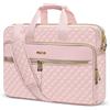 MOSISO 13-13,3 Pollici Borsa Porta Tracolla PC Laptop,Valigetta per Donne&Uomini,14 Pollici Quadrato Trapuntato Borsa Porta Computer Ufficio Viaggi Affari con 3 Tasche&Cinturino,Rosa