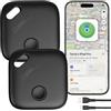 Callstel Mini Tracker: Set da 2 Tracker Ricaricabili per Chiavi e Oggetti, SGF-60, Certificato MFI, Compatibile con Apple Dov'è? (con Batteria, localizzatore di Chiavi Impermeabile, airtag)