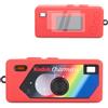 Rieibi Custodia in silicone per portachiavi Kodak CHARMERA per fotocamera digitale, mini portachiavi Kodak, custodia in silicone con 2 pellicole protettive, leggera, antigraffio, colore rosso