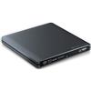 techPulse120 - Masterizzatore esterno, Blu-ray DVD CD USB-C UHD 3D M-DISC BDXL HDR10 100GB con Cavo di Collegamento (Masterizzatore USB C UHD 4K, Alluminio Grigio/Antracite.)
