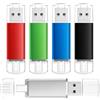 AreTop Chiavetta USB C da 16 GB, USB 2.0, doppia unità flash da 16 GB, 2 in 1, portatile, di tipo C, per smartphone Android, computer, MacBook, tablet, PC, confezione da 5