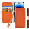 Butnyeoe Cover per iPhone 16 Plus Case,Custodia iPhone 16 Plus Libro,Trama Litchi PU Pelle Protettiva Portafoglio Flip/Folio Wallet Case Con Slot per Schede e Magnetica Supporto,Arancia