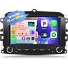 CAMECHO 2+64G Android 15 Carplay Autoradio per FIAT 500L 2013-2019 con Nav Wireless Carplay Android Auto, 7 Pollici Doppio Din Radio con Bluetooth Mirror Link FM/RDS WiFi GPS