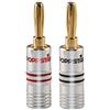 Poppstar Connettori a banana, per cavo fino a 4 mmq avvitamento o 6 mmq saldatura, contatti in oro 24k, set di 2