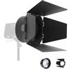 Aputure Modificatore di luce Fresnel Amaran con fascio regolabile, porte a 4 ante per Amaran Ray 360c e 660c e luce LED Big Bowens Mount