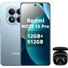 XIAOMI REDMI Note 15 Pro 4G Smartphone da 12+512 GB, Batteria da 6500 mAh, Fotocamera da 200 MP, Schermo AMOLED FHD+ da 6,77 pollici, Blu Ghiaccio, Included Smart Earphone