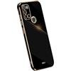 RankOne La Custodia del Telefono è Adatta per Samsung Galaxy A21s (6.5 Inches), Case per Cellulare in Silicone con Telaio Galvanico - Nero