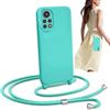 BEENTRYS Cover con Cordino per Xiaomi Redmi Note 11 Pro/Note 11 Pro+/Note 12 Pro 4G Custodia,Silicone Liquido Cellulare Girocollo Sottile TPU Antiurto Protettiva Custodia Regolabile Collana-Blu