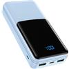 Coblob Power Bank, Powerbank da 27000 mAh, USB C PD 20 W, funzione di ricarica rapida con display LED, batteria esterna per cellulare, smartphone, cuffie e altro (blu cielo)