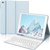 IVEOPPE Tastiera iPad 9 Generazione 10.2 2021, Cover Custodia Tastiera Italiano Bluetooth staccabile per iPad 8/7/ Air 3/Pro 10.5, Blu cielo