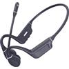 Vieta Pro Cuffie Bluetooth Sport conduzione ossea con microfono e batteria 8h. Caschi wireless Bluetooth ossei Open Ear per la corsa. Cuffie aperte e ricarica USB-C | Bone Dual
