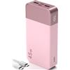 NOBIS 45W Power Bank 20000 mAh - Caricatore Portatile Ricarica Rapida con 2×USB‑C (in/out) & 2×USB‑A, Display digitale & Modalità corrente bassa, Compatibile con Phone 17, S25