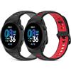 CHULN 2 Pezzis Cinturino per Coros Pace 4/ Pace 3/Pace Pro/Apex 2 Pro/Apex Pro/Apex 46mm/Apex 4 42mm, 22mm Regolabile Sportiva Silicone Cinturino di Ricambio per Smartwatch.