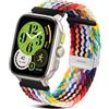 RoYiio Nylon Cinturino per Amazfit Active 2 Square/Active 2/Cheetah Square Cinturino Comodo Traspirante 20mm Cinturini Ricambio per Amazfit GTR Mini/GTS 4 Mini/Bip 3 Pro/GTS 3 - Arcobaleno Ufficiale