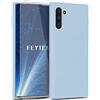 Feyten Cover per Samsung Galaxy Note 10 [con Vetro Temperato], [Aggiornato] Custodia Gomma Gel Silicio Liquido con Fodera Microfibra Morbida Caso Silicone Sottile Protettiva Cover (Blu)