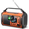 NEEMOSI Radio di Emergenza DAB+/FM 27000mAh con Powerbank - Radio Solare e a Manovella con Bluetooth 5.3, SOS, Torcia e Luce Lettura per Campeggio e Blackout（Arancione）