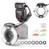 NEEWER RF1-S TTL Marco Ring Flash Light Compatibile con Sony, 76Ws GN15 5600K Uscita 1-1/128 Sync Tendina Anteriore/Posteriore, Gel Colorato/Anelli Adattatori, Speedlite per Servizi Fotografia Macro